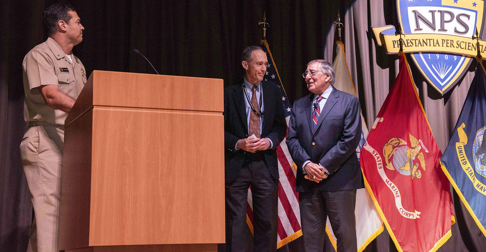 Former SECDEF Panetta Shared Concerns, Insights During Guest Lecture at NPS